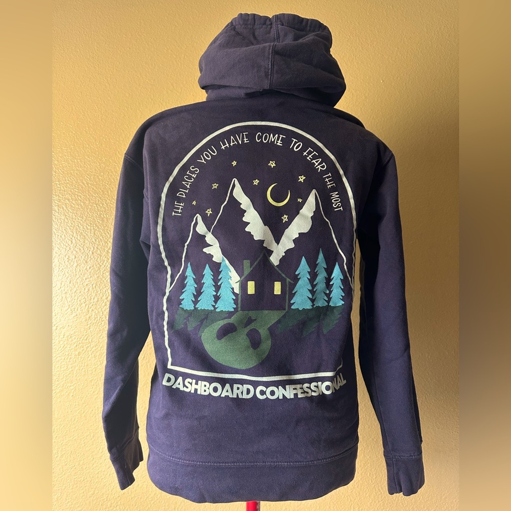Dashboard Confessional Navy Blue Hooded Sweatshirt, Size M